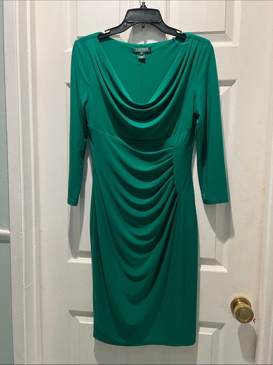 Lauren Ralph Lauren Dresses & Skirts - Lauren Ralph Lauren Green Draped Jersey Sheath Dress